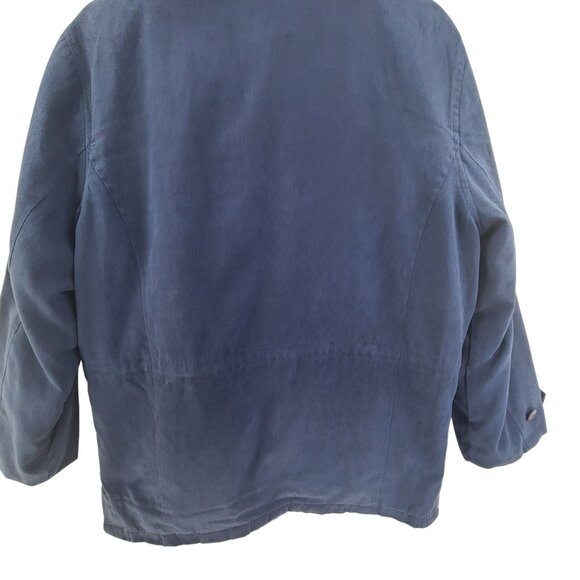 London Fog Women's Full Zip Up Overcoat Jacket Blue Size L Water Resistant - Picture 5 of 7